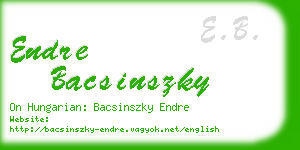 endre bacsinszky business card